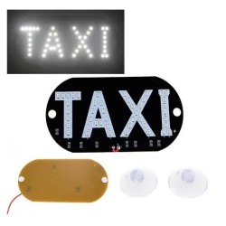 Автомобильне LED табло Такси TAXI 12В белое с присосками і кабелем в прикуриватель для авто