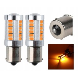 LED лампа 1156 BA15S P21W для авто, 33 SMD 5630, желтий свет, габарити, стоп, поворотники