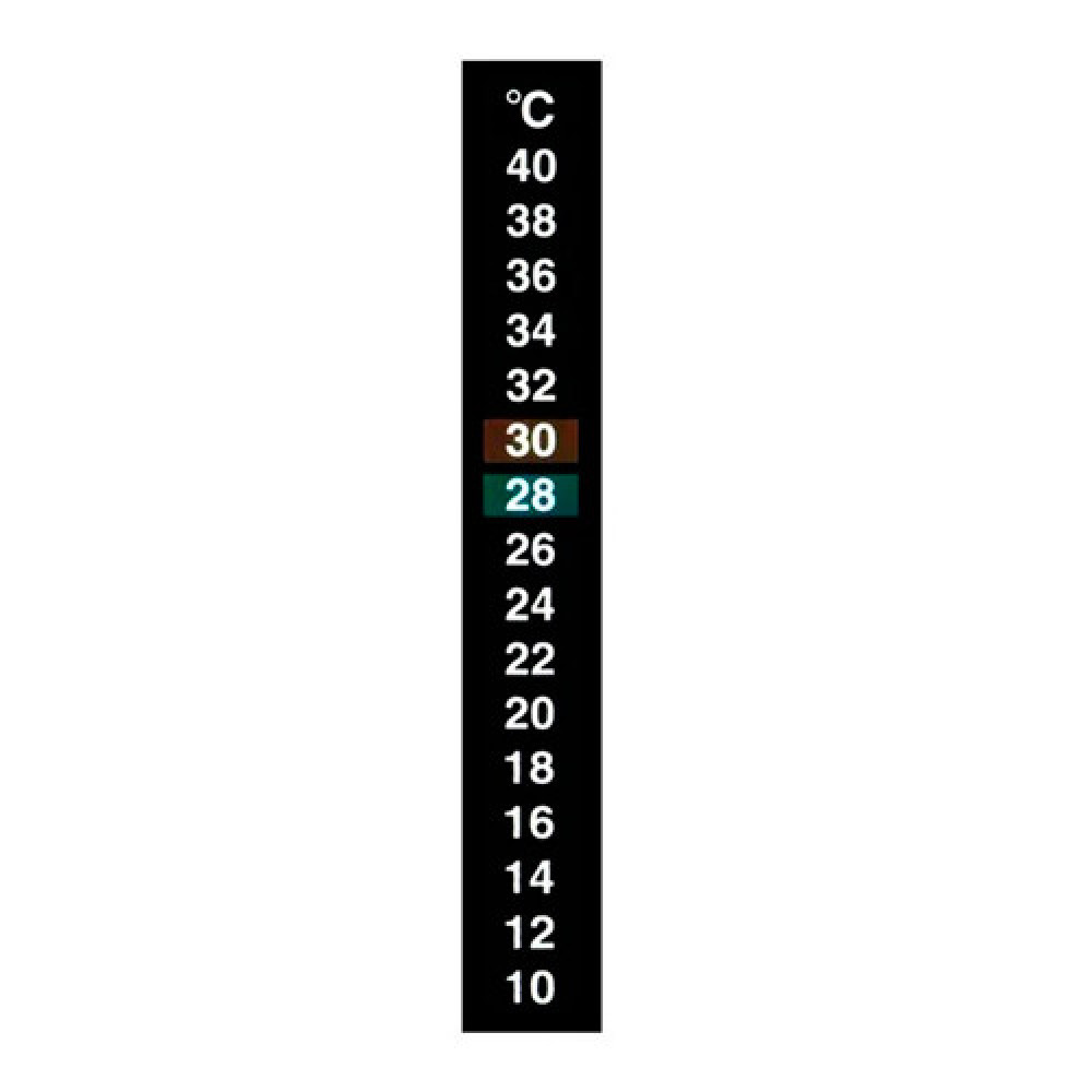 Термометр наклейка для аквариума 10-40C 13см, аквариумный градусник термопластик