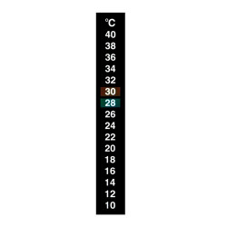 Термометр наклейка для аквариума 10-40C 13см, аквариумний градусник термопластик