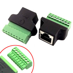 Перехідник RJ45 8P8C витая пара мама разъем на клеммники 8pin адаптер для сетевого кабелі
