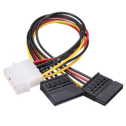 Перехідник IDE Molex - 2x Sata 15pin для живлення жестких дисков 17 см