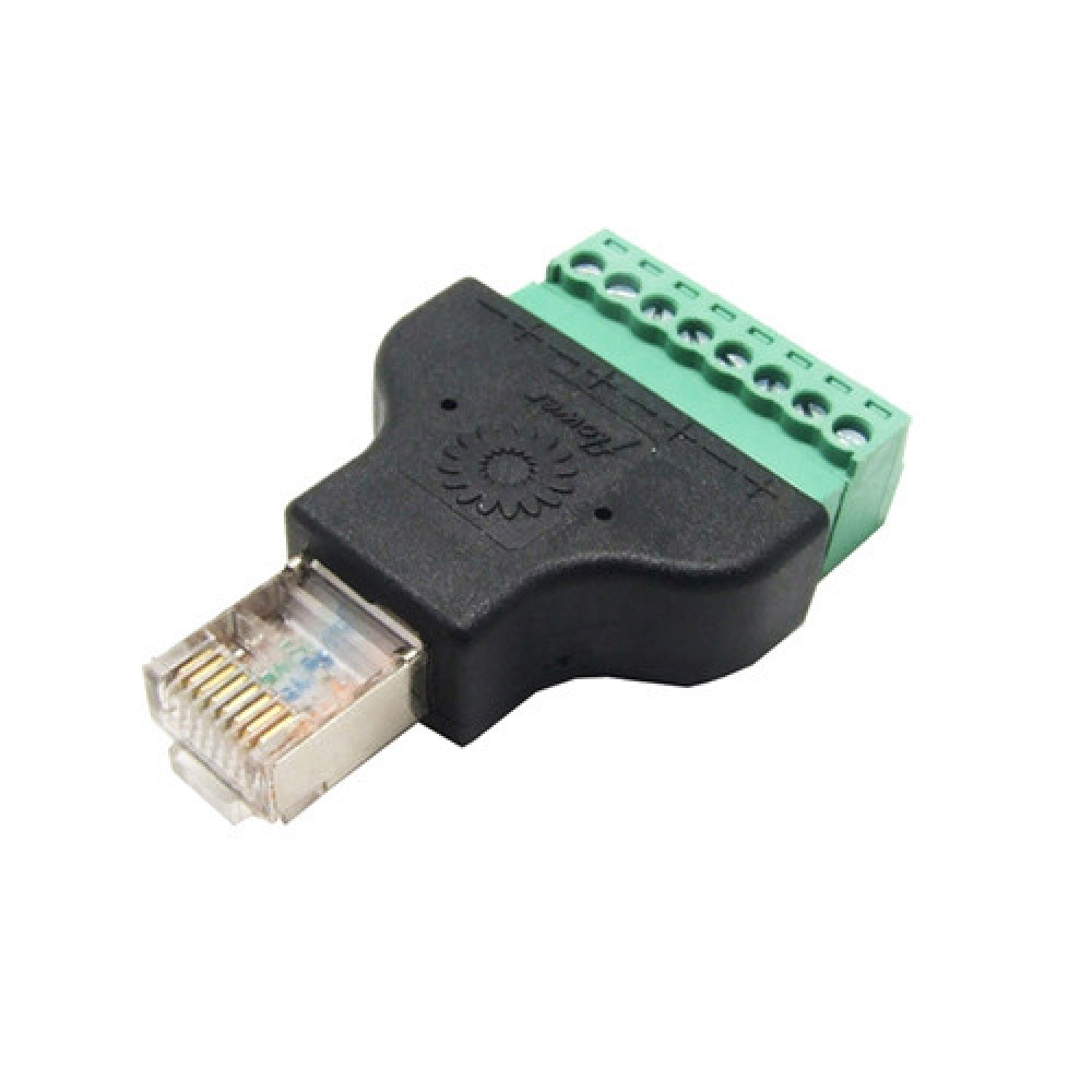 Перехідник RJ45 8P8C витая пара папа разъем на клеммники 8pin адаптер сетевой кабель