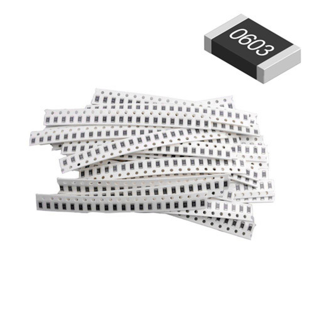 Резисторы SMD 0603 0.1Вт 660шт, точность 1%, номиналы 1Ом-1МОм для пайки и электроники