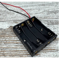 Бокс для батареек 4×AAA 6В с проводами, держатель акумуляторів для Arduino, DIY, електронних модулей