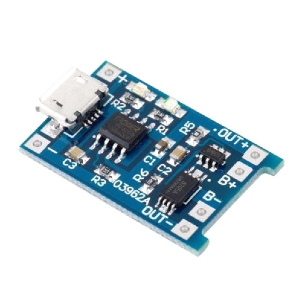 Модуль зарядки литиевых Li-ion батарей с MicroUSB TP4056 и защитой DW01 надежный и безопасный
