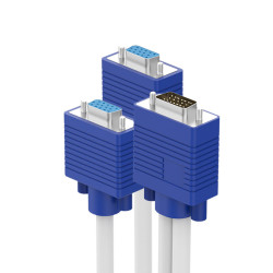 Коммутатор VGA 1 на 2, сплиттер VGA с ферритовими фильтрами, разветвитель сигнала для мониторов, кабель VGA