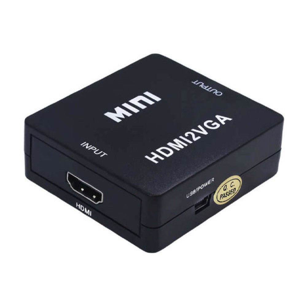 Конвертер HDMI в VGA с поддержкой аудио и видео 1080p, компактный и удобный для подключения старых устройств