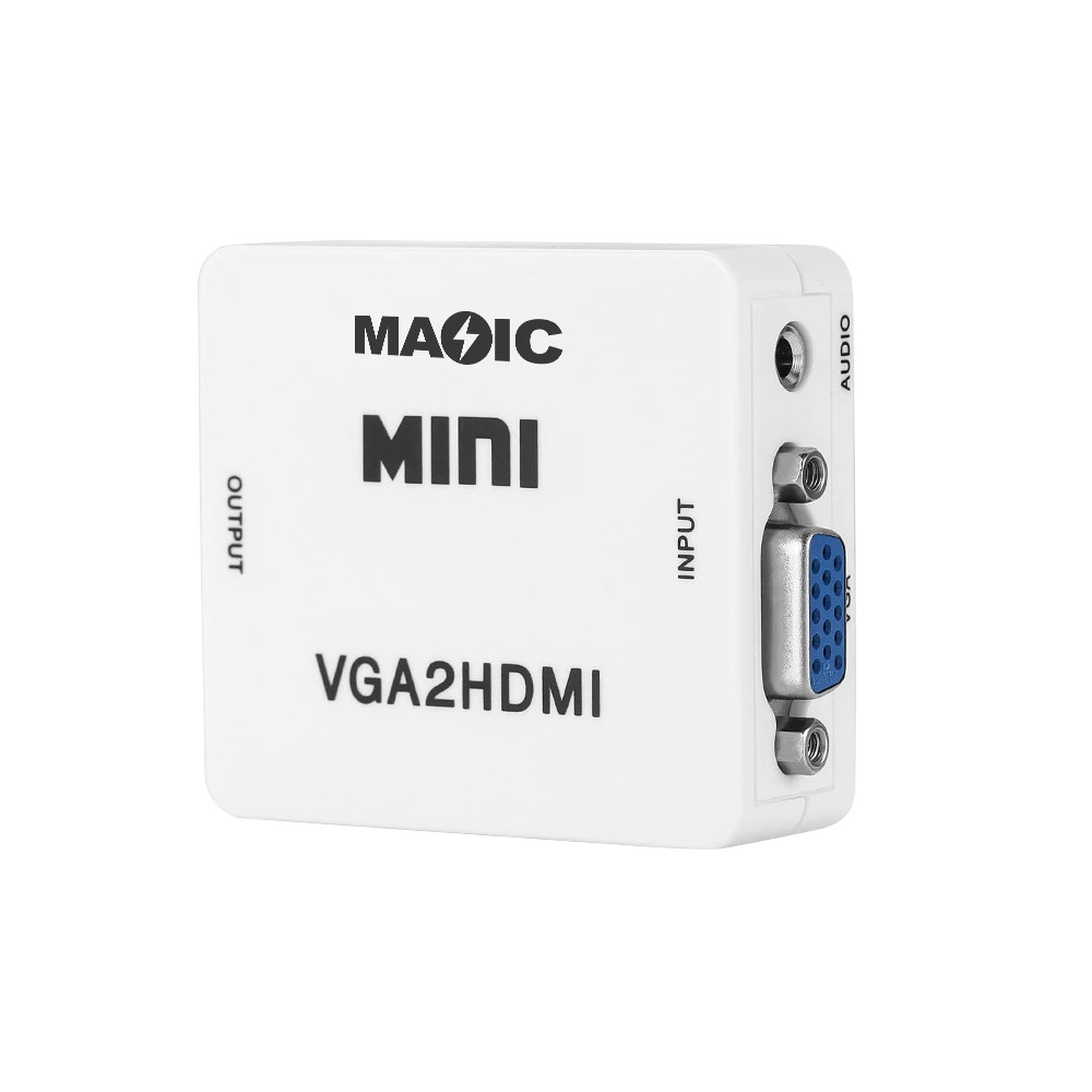 Конвертер VGA в HDMI с аудио, видео 1080p, черний, адаптер для подключения ПК к телевизору і монитору