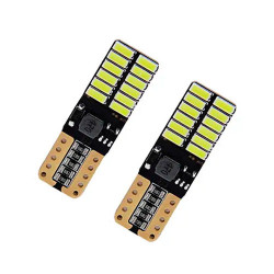 Светодиодная лампа T10 W5W лампа в автомобиль 2шт 24 SMD 4014 с обманкой Canbus белый