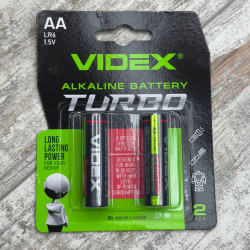 Батарейка AA LR6 Videx Turbo Alkaline щелочна 1.5В, надежний источник живлення для техники і игрушек