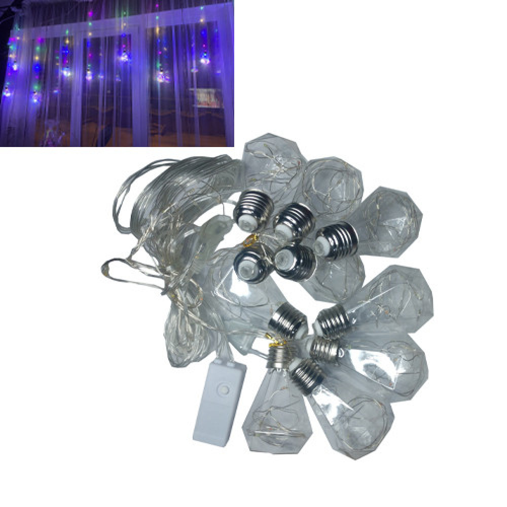Гирлянда светодиодна новогодняя цветна 150 LED ламп, длина 3x1.5м, праздничне украшение