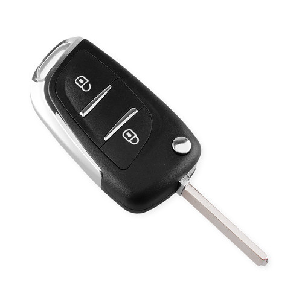Викидной ключ Peugeot, корпус под чип, 2 кнопки DKT0269, VA2, новий корпус автоключа