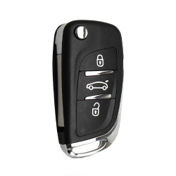 Викидной ключ, корпус под чип, 3кн, Peugeot, ниша CE0523, HU83, NEW