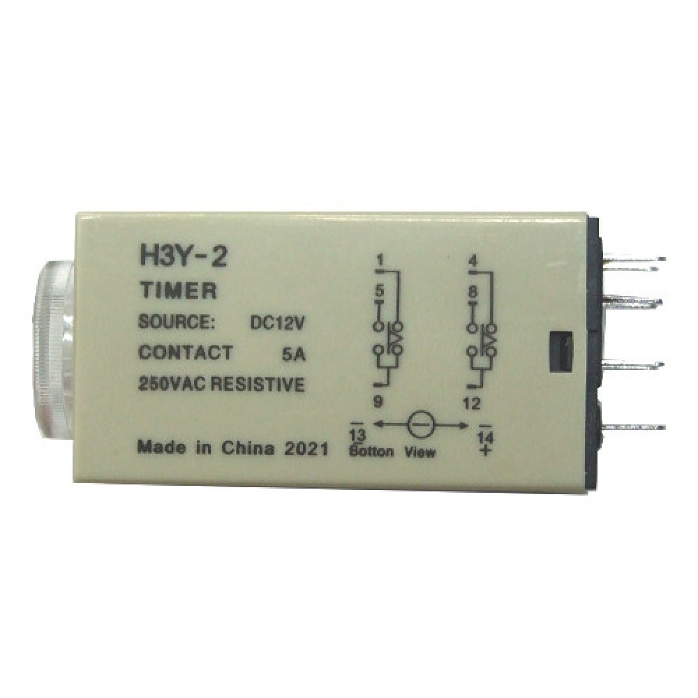 Реле времени H3Y-2 таймер 0–5с 12В 5А, модуль на DIN-рейку для автоматики і управления