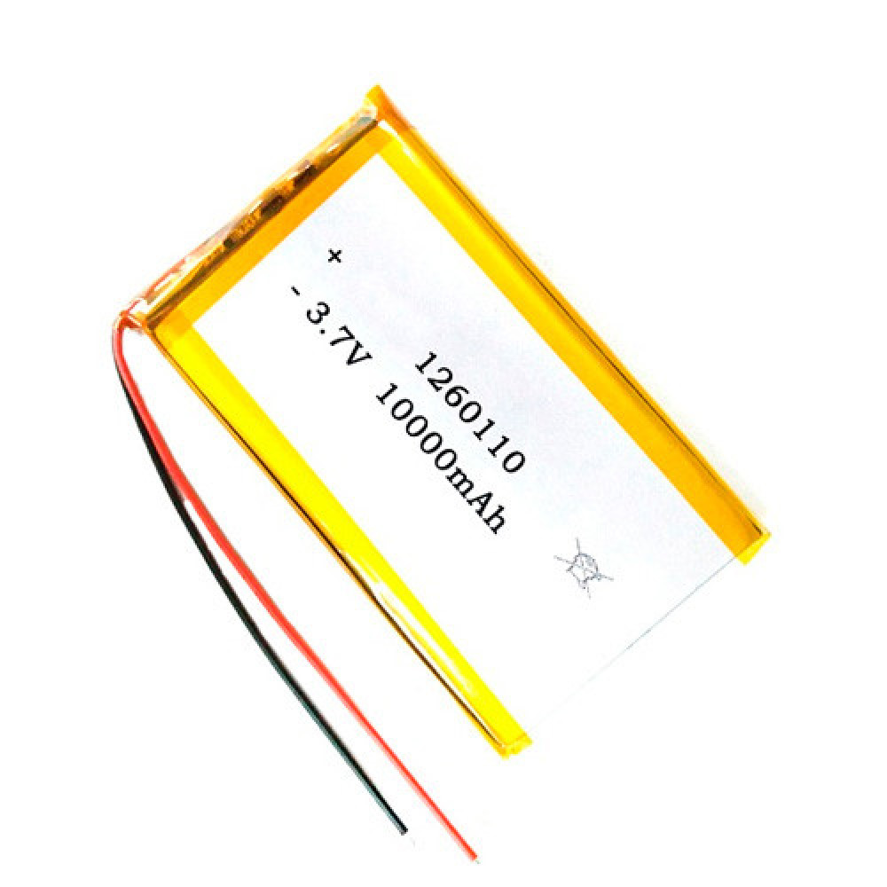 Аккумулятор литий-полимерний 1260110 Li-pol 3.7В 10000мач для Powerbank планшетов/GPS схема защити PCM