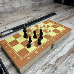 Настольная игра 3в1 шахматы шашки нарды деревянный набор 34×34 см классический комплект для всей семьи