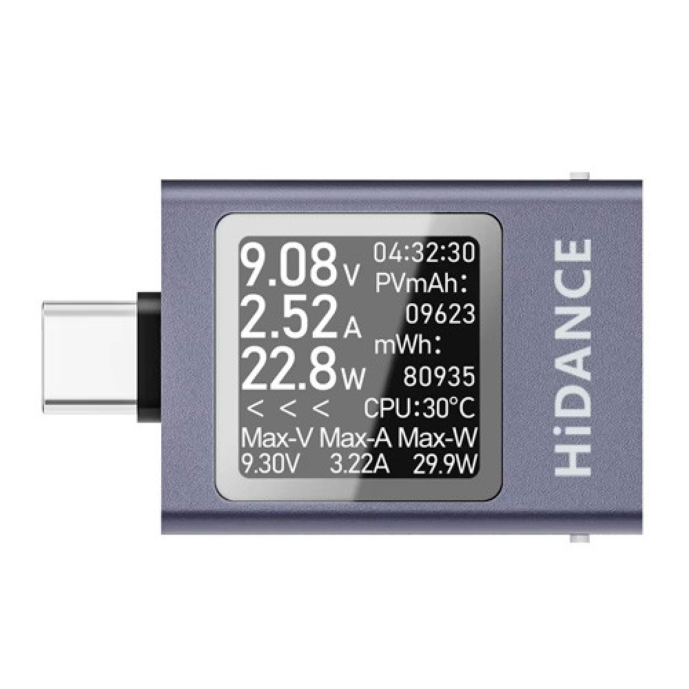 USB тестер Hidance HDC-085C с поддержкой Type-C — измерение тока, напряжения и емкости