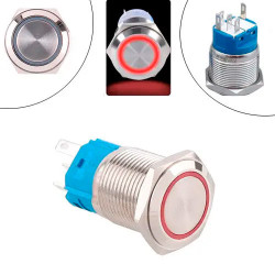 Кнопка коммутационна 22мм возвратна 9-24В 5pin LED красний 22K-P11D