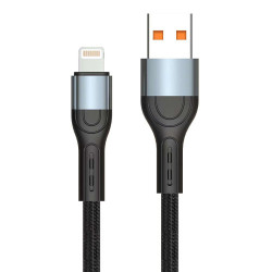 Кабель USB Lightning 1м Pavareal Q06i 120вт бистрая зарядка Fast Charge в оплетке