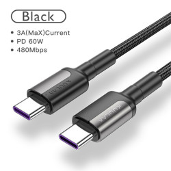Кабель TYPE-C - TYPE-C 1м Pavareal Q28 60вт QC3.0 шнур живлення в оплетке