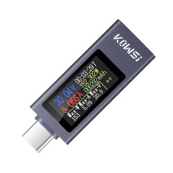 USB тестер KWS-2302C Type-C 4–30 В 0–12 А для измерения тока, напряжения, мощности и энергии