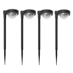 Садовий фонарь на солнечной батарее 4 шт 38 см LED теплий свет датчик освещения IP44 для сада дорожек