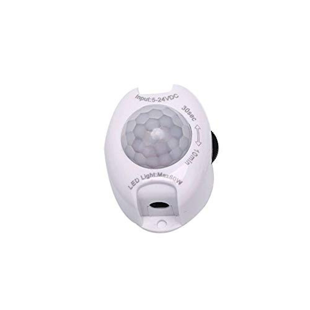 Инфракрасный датчик движения  PIR 5-24В 5А для LED ленты 30-600с 120° 3-5м автоматический выключатель 48x35x31мм