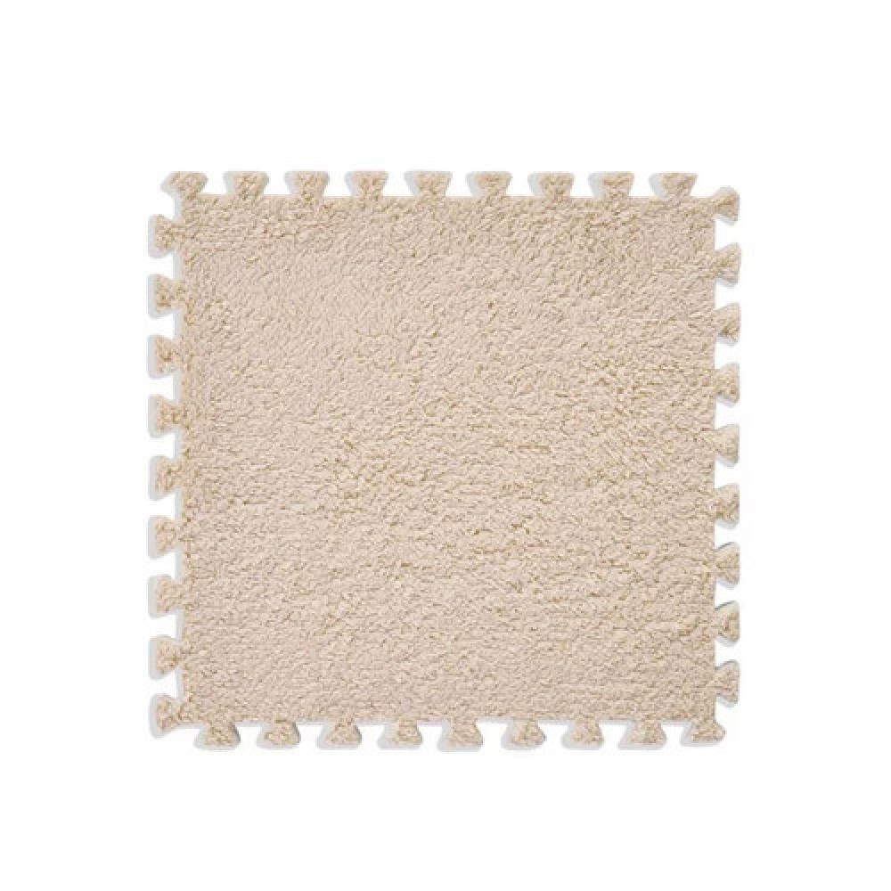 Коврик пазл плюшевий напольний 30x30см мягкий, 10шт, EVA, бежевий