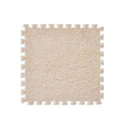Коврик пазл плюшевий напольний 30x30см мягкий, 10шт, EVA, бежевий