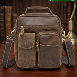 Сумка мужская Crazy horse Vintage 14692 Коричневая
