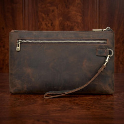 Красивая барсетка мужская в коже Crazy horse Vintage 14954 Коричневая