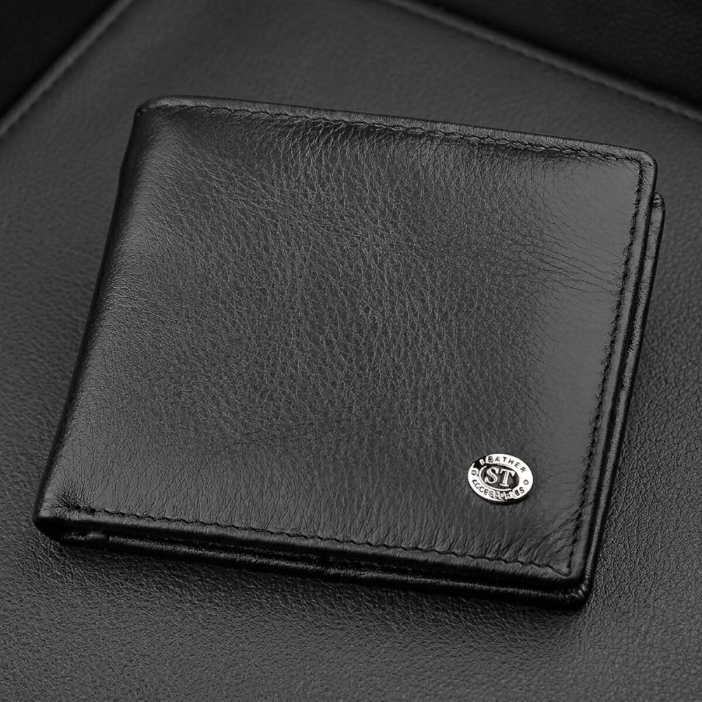 Чоловічий купюрник ST Leather 18305 (ST159) шкіряний Чорний