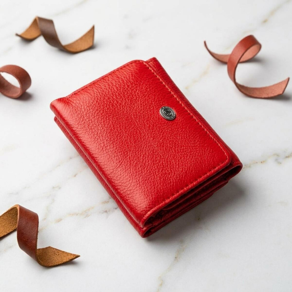 Яркий компактный женский бумажник ST Leather 18892 Красный