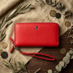 Женский кожаный клатч для карт купюр и документов ST Leather 18931 Красный
