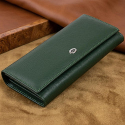 Кошелек на магнитах с клапаном женский ST Leather 19240 Зеленый
