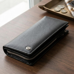 Вертикальный кошелек кожаный женский ST Leather 19274 Черный