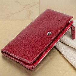 Кошелек-клатч из кожи с карманом для мобильного ST Leather 19311 Бордовый