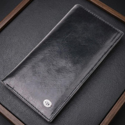 Вертикальный бумажник для мужчин из натуральной кожи ST Leather 19420 Черный