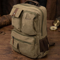 Рюкзак текстильний дорожній унісекс Vintage 20620 Оливковий