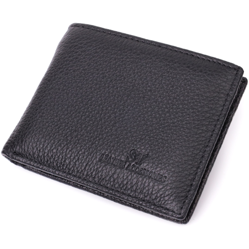 Качественный зажим из натуральной кожи ST Leather 22472 Черный