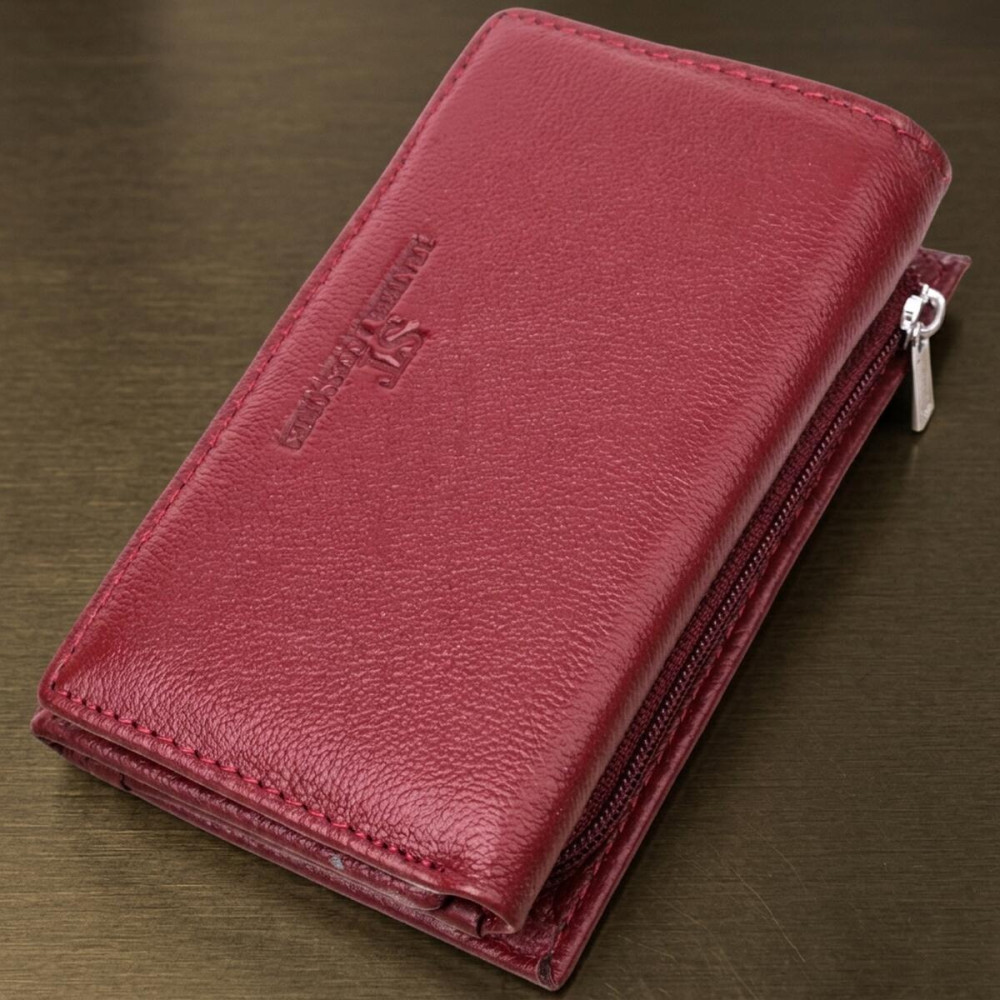 Кожаный женский кошелек в три сложения ST Leather 22489 Бордовый