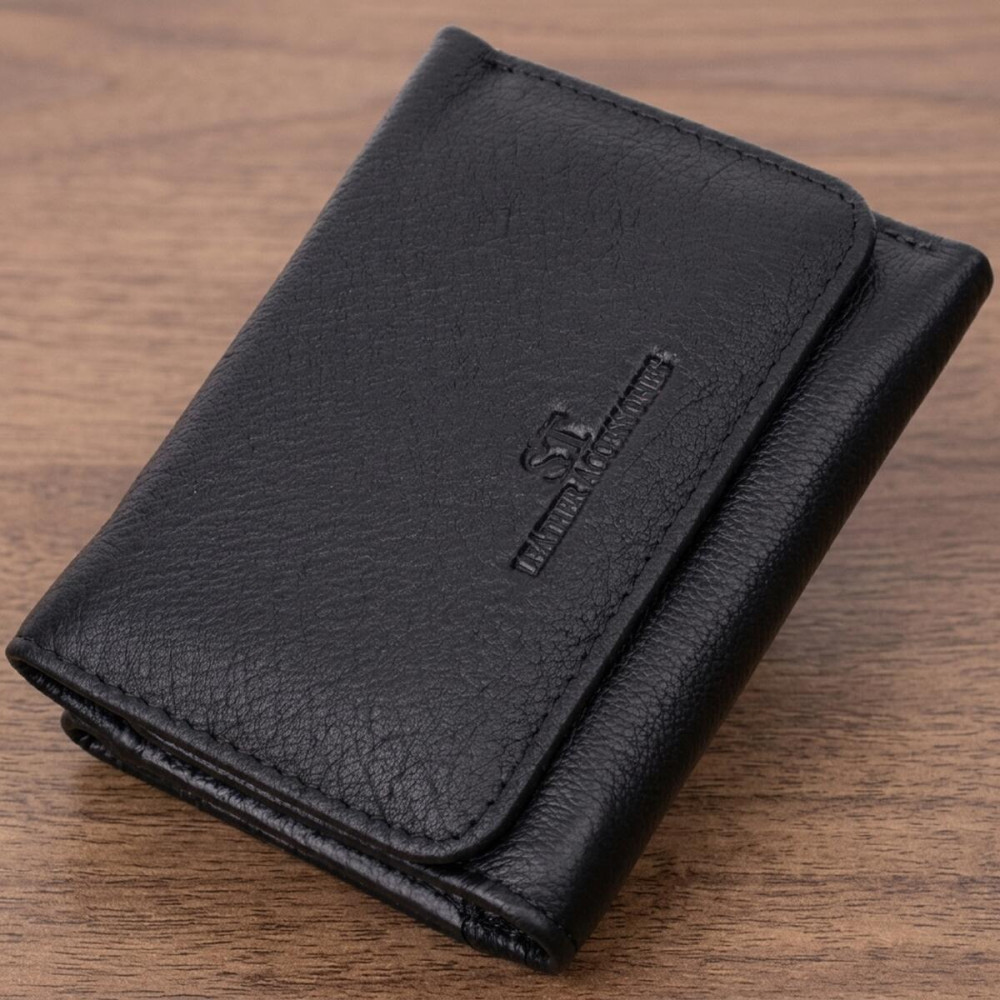 Кожаный лаконичный кошелек для женщин ST Leather 22506 Черный