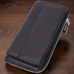 Функциональный кошелек-клатч унисекс из натуральной кожи ST Leather 22529 Черный