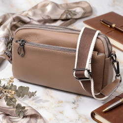 Жіноча стильна сумка з натуральної шкіри Vintage 22599 Бежева