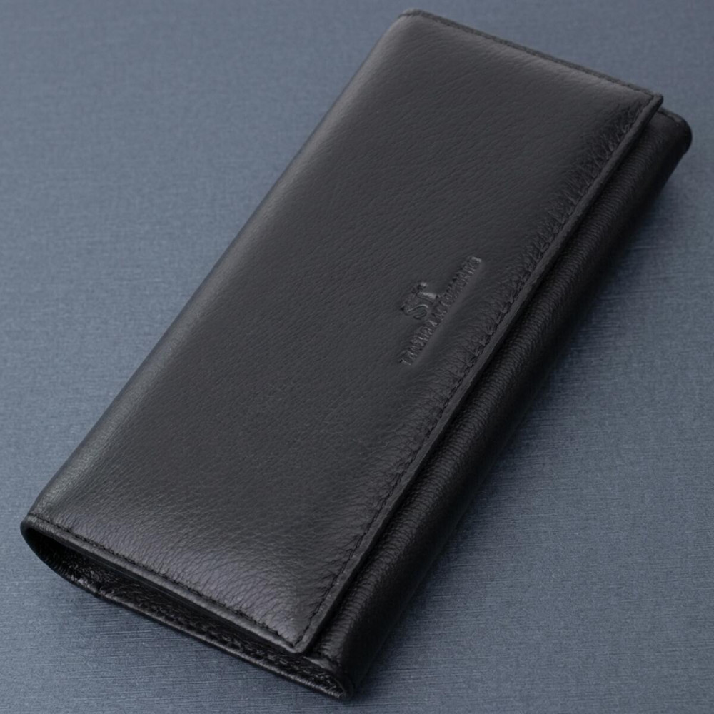 Класичний жіночий гаманець з натуральної шкіри ST Leather 22676 Чорний