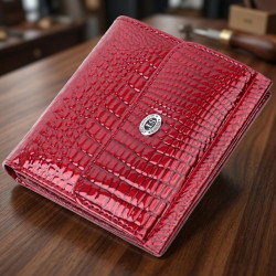 Фактурный женский кошелек из натуральной кожи ST Leather 22705 Красный