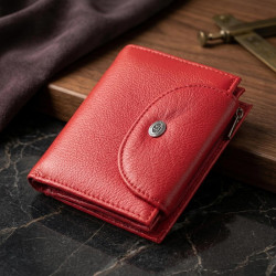Яркий женский кошелек с монетницей из натуральной кожи ST Leather 22712 Красный