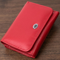Женский кошелек горизонтального формату из натуральной кожи ST Leather 22721 Красный