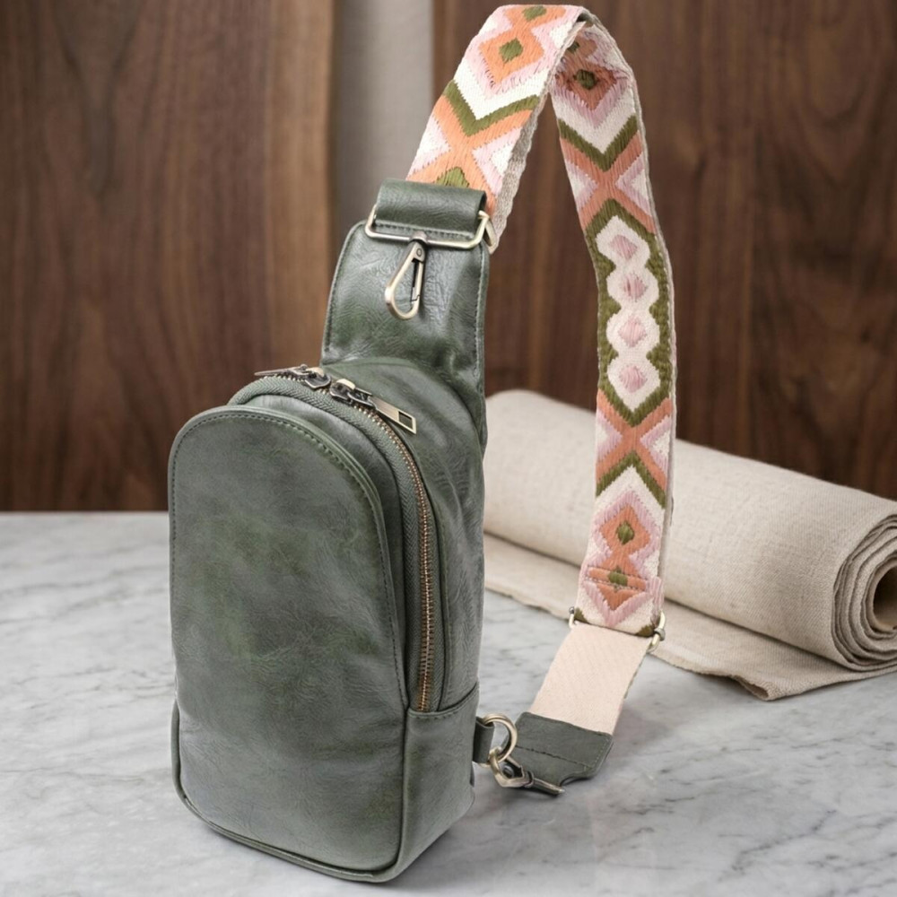 Красива сумка через плече в модному кольорі з екошкіри Vintage 22791 Зелений